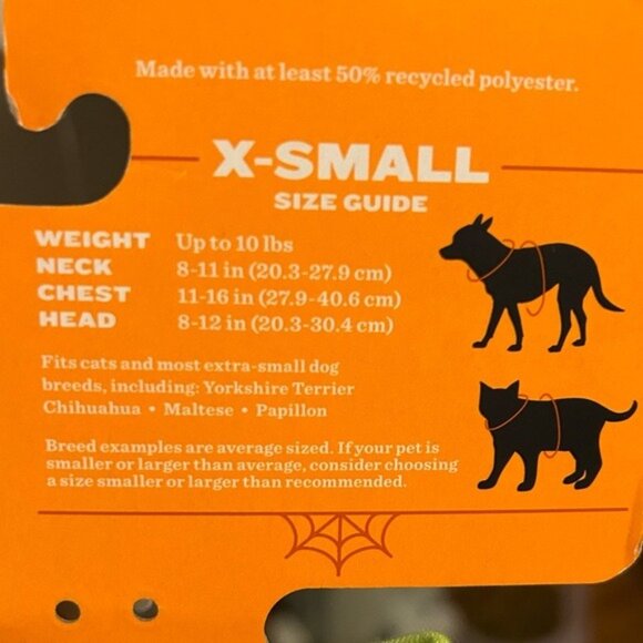 XS 🎃 Halloween Jack-o-lantern Hyde & EEK! Boutique Pumpkin CAT & DOG Costume - Picture 6 of 11